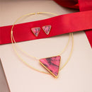 CONJUNTO FOLHEADO A OURO