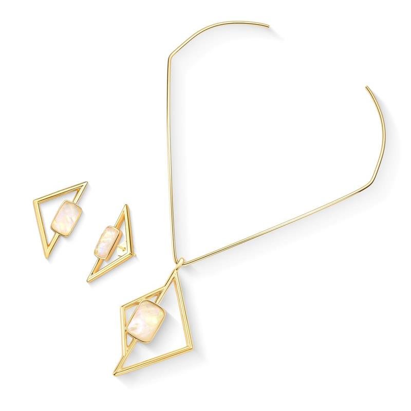 Conjunto Brilhato Pedras Naturais Brasileiras — Folheado a Ouro