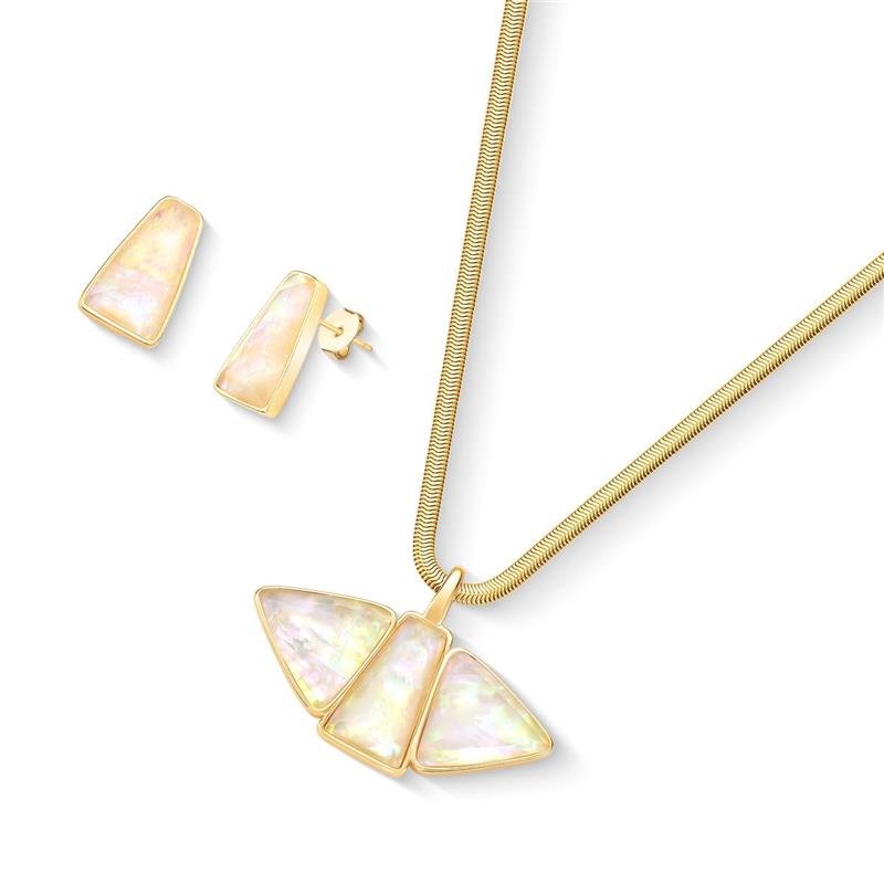 Conjunto Brilhato Pedras Naturais Brasileiras — Folheado a Ouro