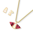 CONJUNTO FOLHEADO A OURO