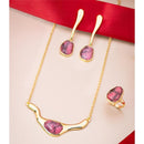 CONJUNTO FOLHEADO A OURO