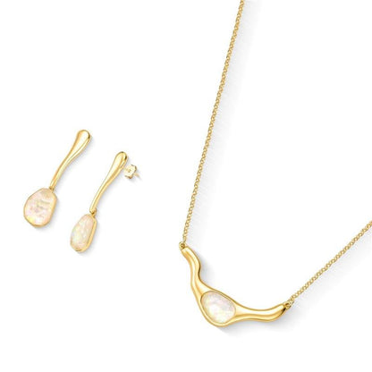 Conjunto Brilhato Pedras Naturais Brasileiras — Folheado a Ouro