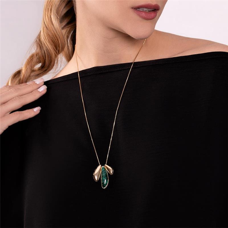 Conjunto Brilhato Pedras Naturais Brasileiras — Folheado a Ouro