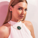 CONJUNTO FOLHEADO A OURO