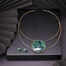 CONJUNTO FOLHEADO A OURO