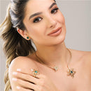 CONJUNTO FOLHEADO A OURO