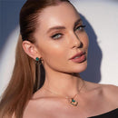 CONJUNTO FOLHEADO A OURO