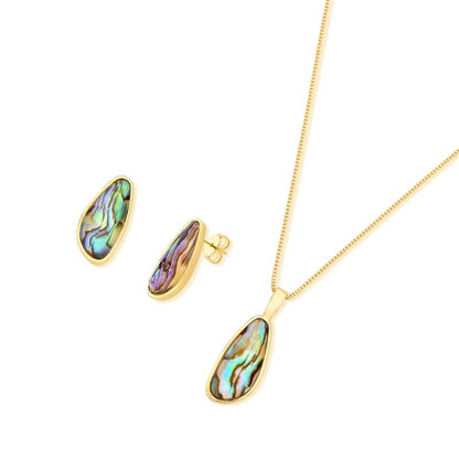 Conjunto Brilhato Colecao Conchas folheado a ouro