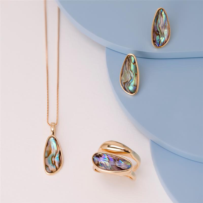 Conjunto Brilhato Colecao Conchas folheado a ouro