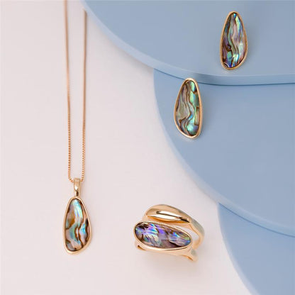 Conjunto Brilhato Colecao Conchas folheado a ouro