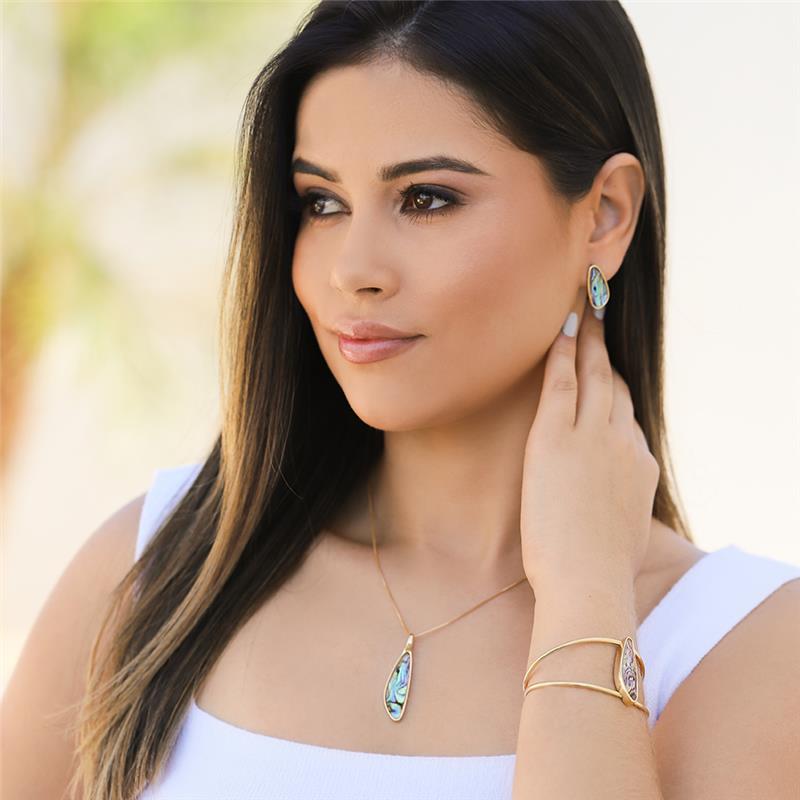 Conjunto Brilhato Pedras Naturais Brasileiras — Folheado a Ouro