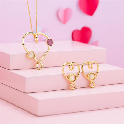 Conjunto Brilhato Pedras Naturais Brasileiras — Folheado a Ouro