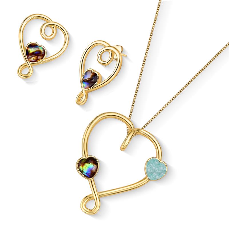 Conjunto Brilhato Pedras Naturais Brasileiras — Folheado a Ouro