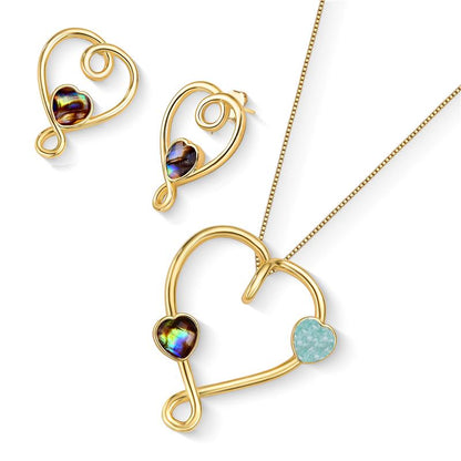 Conjunto Brilhato Pedras Naturais Brasileiras — Folheado a Ouro