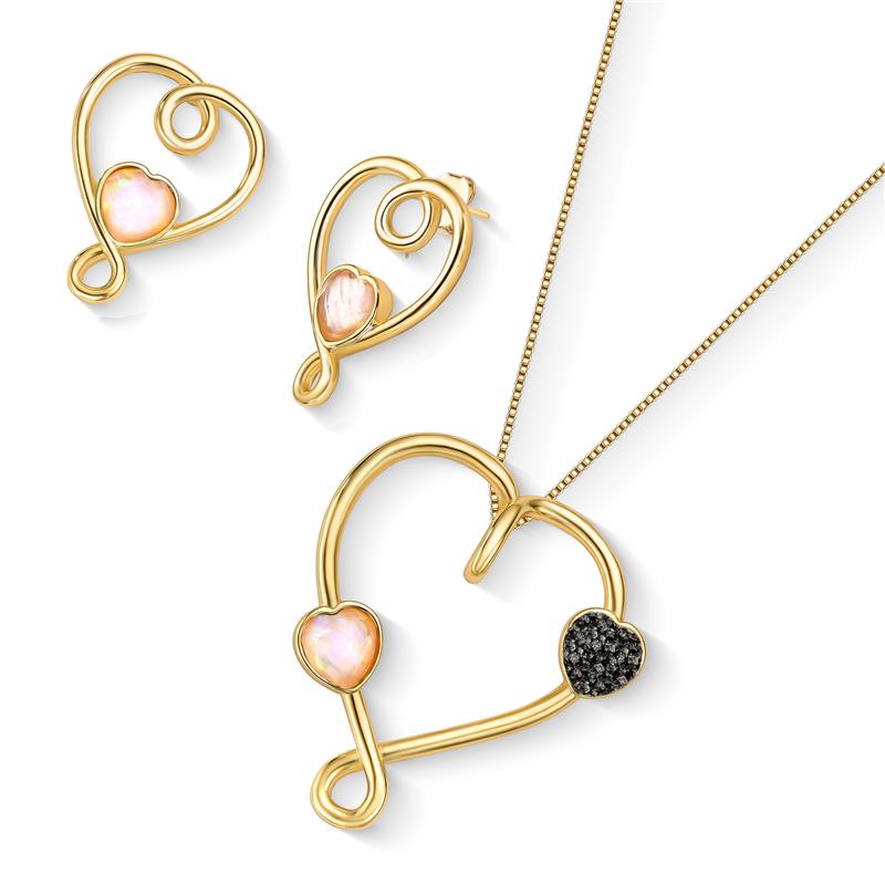 CONJUNTO FOLHEADO A OURO