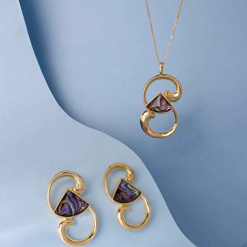 Conjunto Brilhato Pedras Naturais Brasileiras — Folheado a Ouro