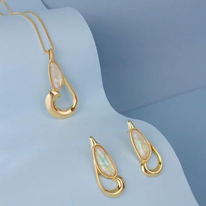 Conjunto Brilhato Pedras Naturais Brasileiras — Folheado a Ouro
