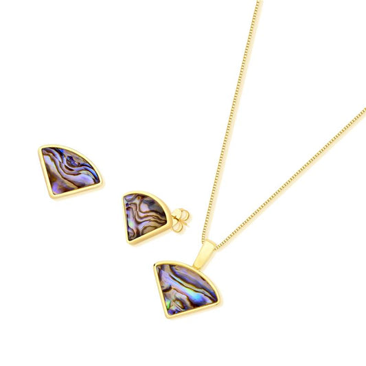 Conjunto Brilhato Pedras Naturais Brasileiras — Folheado a Ouro
