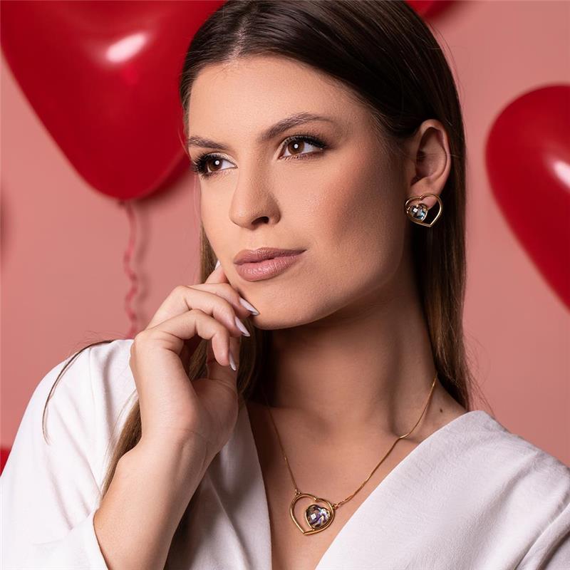 Conjunto Brilhato Pedras Naturais Brasileiras — Folheado a Ouro