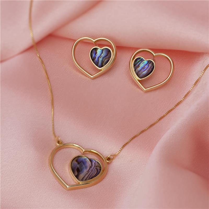 Conjunto Brilhato Pedras Naturais Brasileiras — Folheado a Ouro