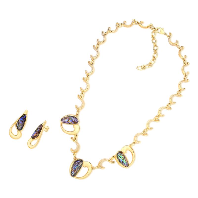 Conjunto Brilhato Pedras Naturais Brasileiras — Folheado a Ouro
