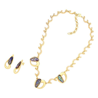 Conjunto Brilhato Pedras Naturais Brasileiras — Folheado a Ouro
