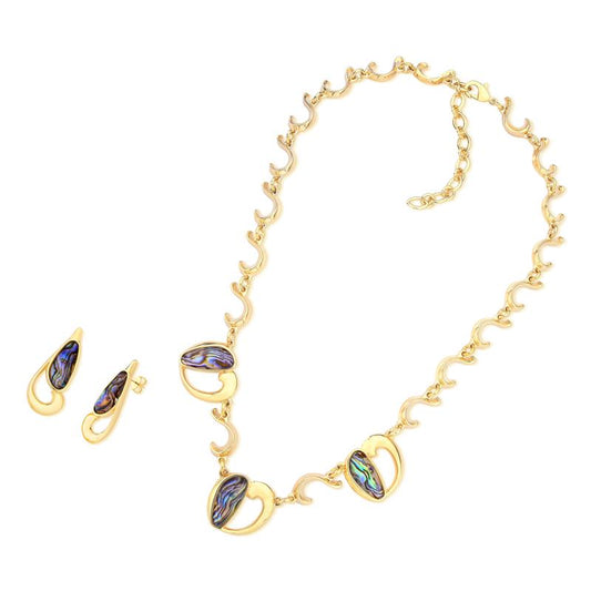Conjunto Brilhato Pedras Naturais Brasileiras — Folheado a Ouro