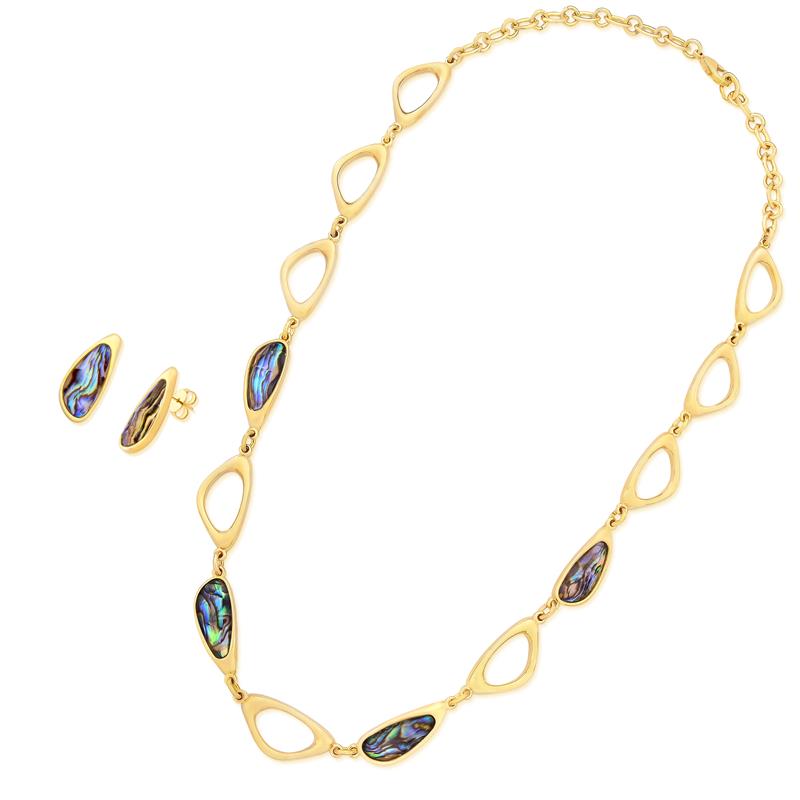 CONJUNTO FOLHEADO A OURO