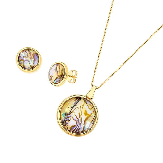 Conjunto Brilhato Colecao Conchas folheado a ouro