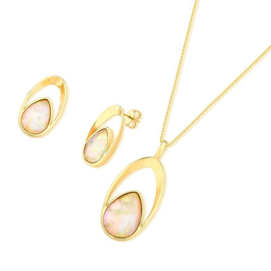Conjunto Brilhato Pedras Naturais Brasileiras — Folheado a Ouro — AMETISTA
