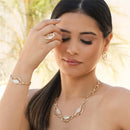 CONJUNTO FOLHEADO A OURO