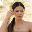 CONJUNTO FOLHEADO A OURO