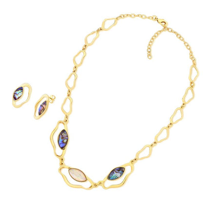 Conjunto Brilhato Pedras Naturais Brasileiras — Folheado a Ouro