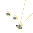 CONJUNTO FOLHEADO A OURO