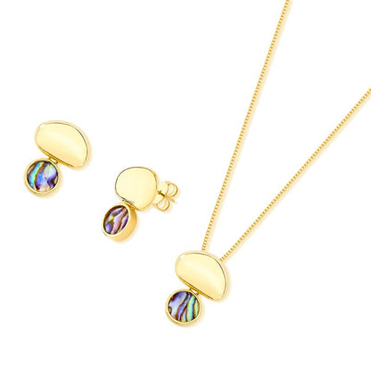 Conjunto Brilhato Pedras Naturais Brasileiras — Folheado a Ouro