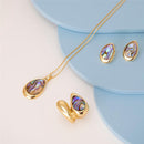 CONJUNTO FOLHEADO A OURO