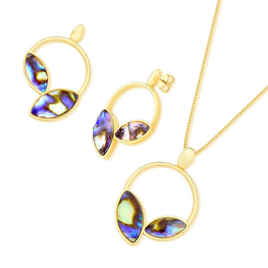 Conjunto Brilhato Pedras Naturais Brasileiras — Folheado a Ouro