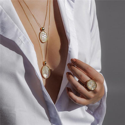 Conjunto Brilhato Pedras Naturais Brasileiras — Folheado a Ouro