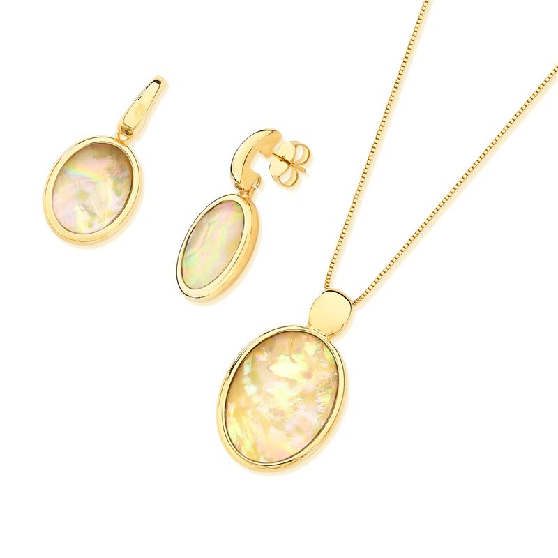 Conjunto Brilhato Pedras Naturais Brasileiras — Folheado a Ouro