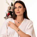 CONJUNTO FOLHEADO A OURO