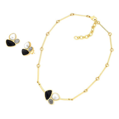 Conjunto Brilhato Pedras Naturais Brasileiras — Folheado a Ouro
