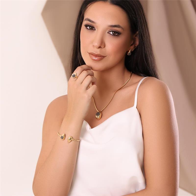 CONJUNTO FOLHEADO A OURO