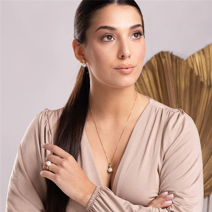 Conjunto Brilhato Pedras Naturais Brasileiras — Folheado a Ouro