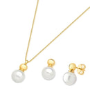 CONJUNTO FOLHEADO A OURO