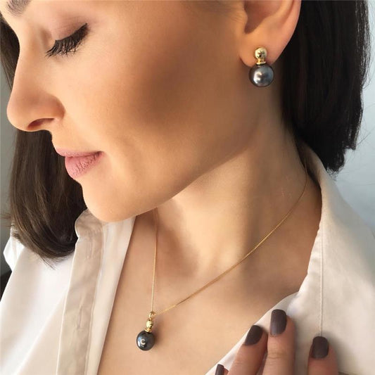 Conjunto Brilhato Pedras Naturais Brasileiras — Folheado a Ouro
