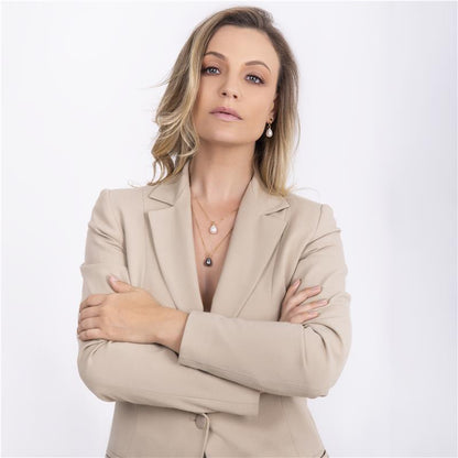 Conjunto Brilhato folheado a ouro com pérolas shell em gota — Coleção Pérolas, referência 030250886