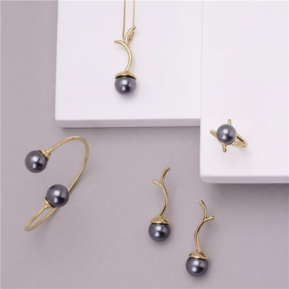 Conjunto Brilhato Pedras Naturais Brasileiras — Folheado a Ouro