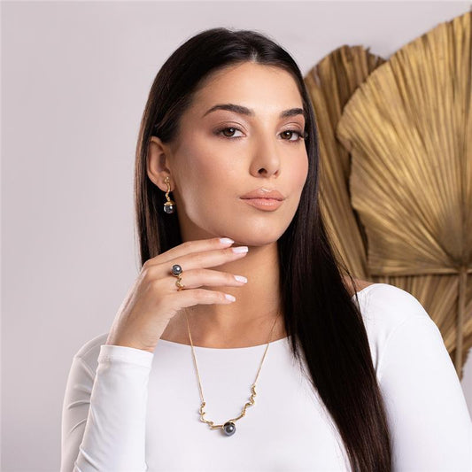 Conjunto Brilhato Pedras Naturais Brasileiras — Folheado a Ouro