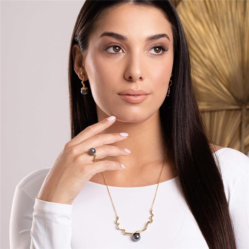 Conjunto Brilhato Pedras Naturais Brasileiras — Folheado a Ouro
