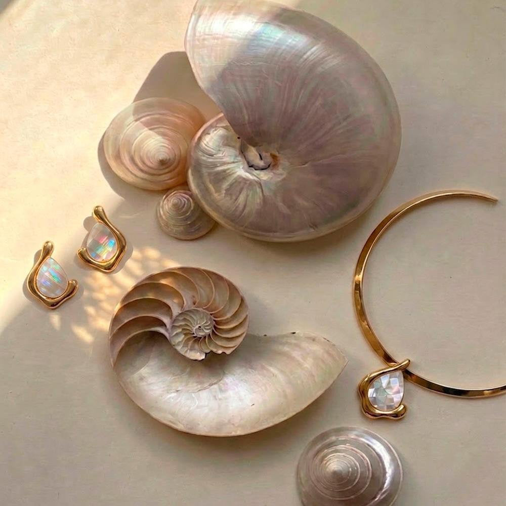 Conjunto Brilhato Pedras Naturais Brasileiras — Folheado a Ouro